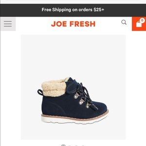 Joe Fresh Kids' Dark Blue and Cream Boots